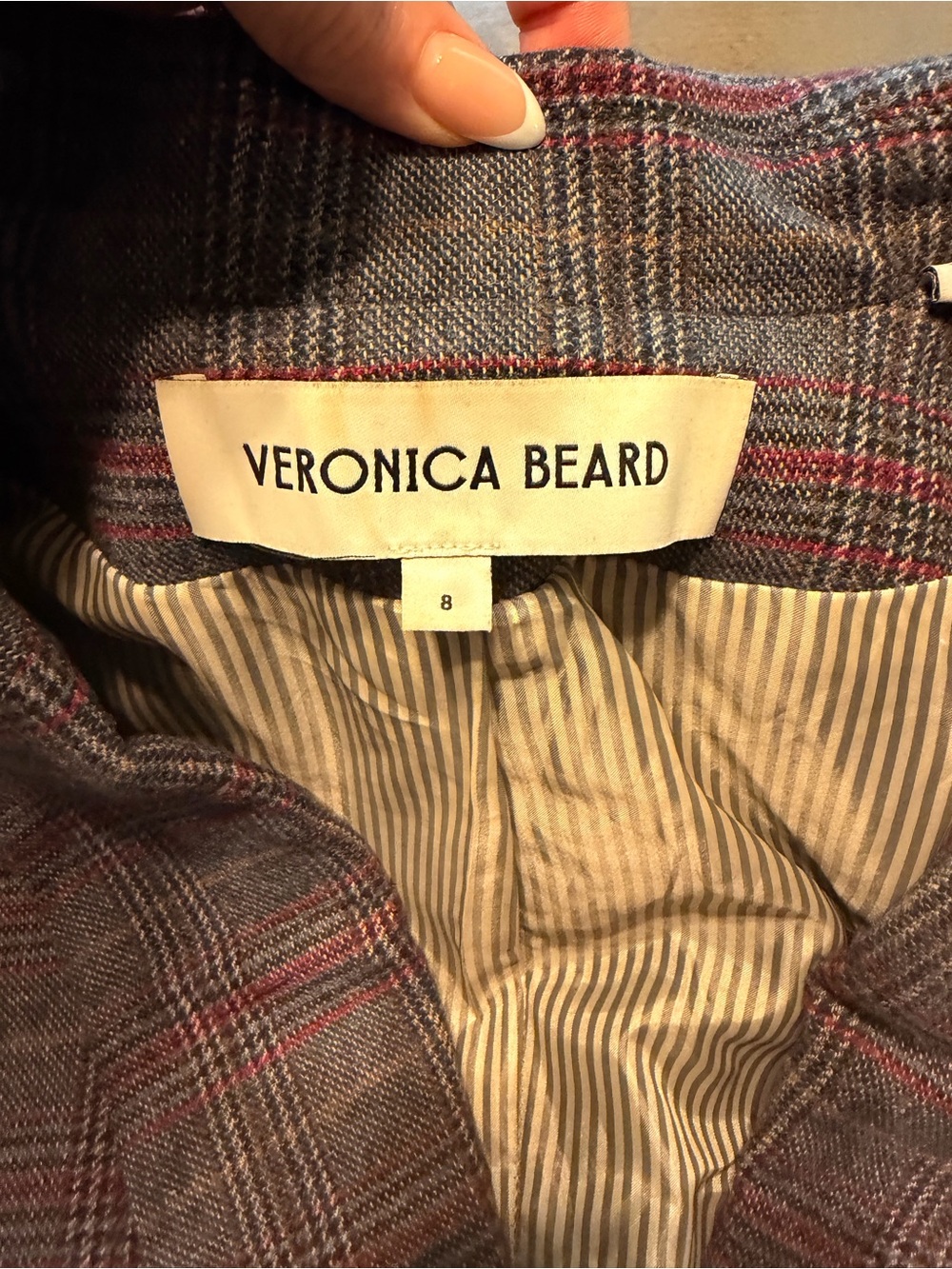Veronica Beard Lawrence Plaid Dickey (Zip-In compatible) Size 8 - Picture 14 of 16